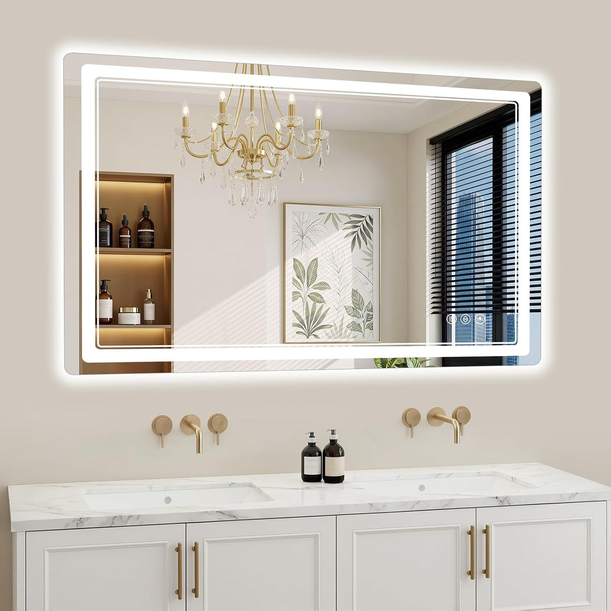 30"x36" LED Bathroom Mirror with Lights, Backlit + Front Lit, Anti-Fog, Lighted Bathroom Mirror for Wall, HD Shatterproof Tempered Glass, Dimmable, Memory Function (Horizontal/Vertical)