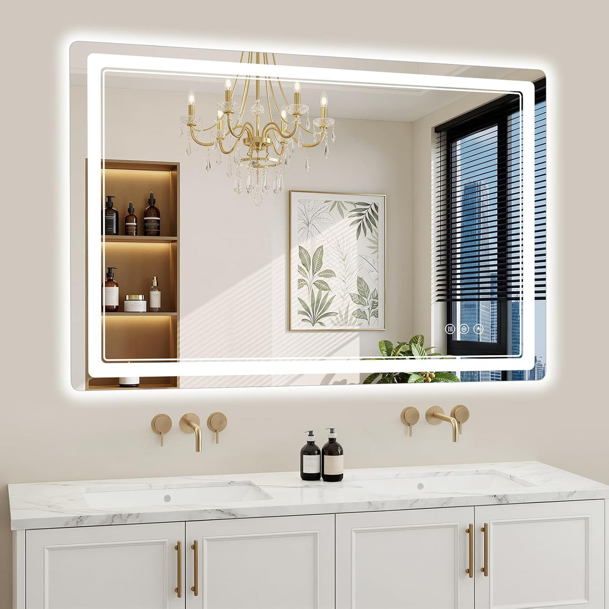 30"x36" LED Bathroom Mirror with Lights, Backlit + Front Lit, Anti-Fog, Lighted Bathroom Mirror for Wall, HD Shatterproof Tempered Glass, Dimmable, Memory Function (Horizontal/Vertical)