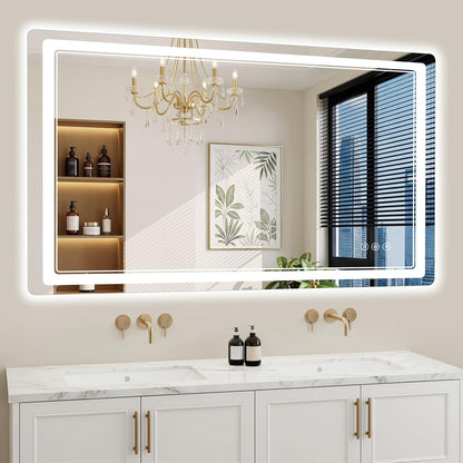 30"x36" LED Bathroom Mirror with Lights, Backlit + Front Lit, Anti-Fog, Lighted Bathroom Mirror for Wall, HD Shatterproof Tempered Glass, Dimmable, Memory Function (Horizontal/Vertical)