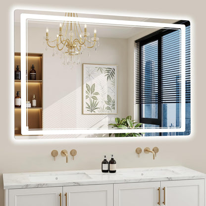 30"x36" LED Bathroom Mirror with Lights, Backlit + Front Lit, Anti-Fog, Lighted Bathroom Mirror for Wall, HD Shatterproof Tempered Glass, Dimmable, Memory Function (Horizontal/Vertical)
