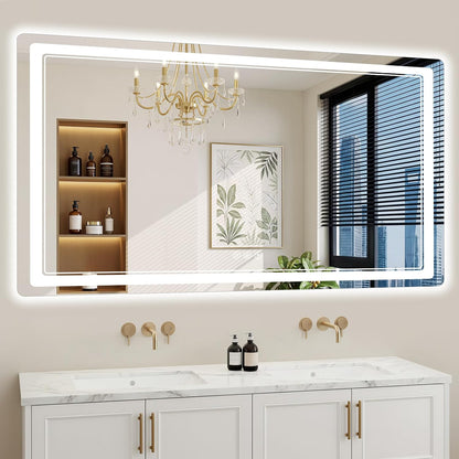 30"x36" LED Bathroom Mirror with Lights, Backlit + Front Lit, Anti-Fog, Lighted Bathroom Mirror for Wall, HD Shatterproof Tempered Glass, Dimmable, Memory Function (Horizontal/Vertical)