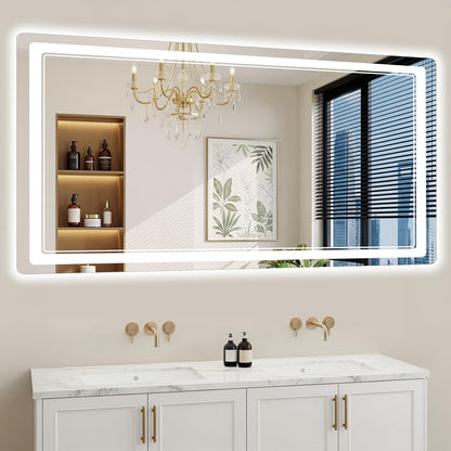 30"x36" LED Bathroom Mirror with Lights, Backlit + Front Lit, Anti-Fog, Lighted Bathroom Mirror for Wall, HD Shatterproof Tempered Glass, Dimmable, Memory Function (Horizontal/Vertical)