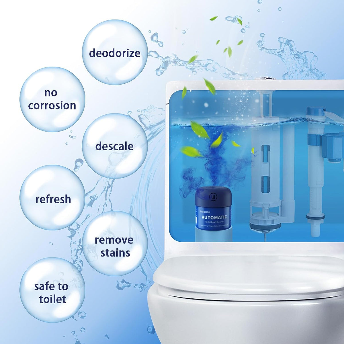 Automatic Continuous Toilet Bowl Cleaner 3 Bottles Lemon