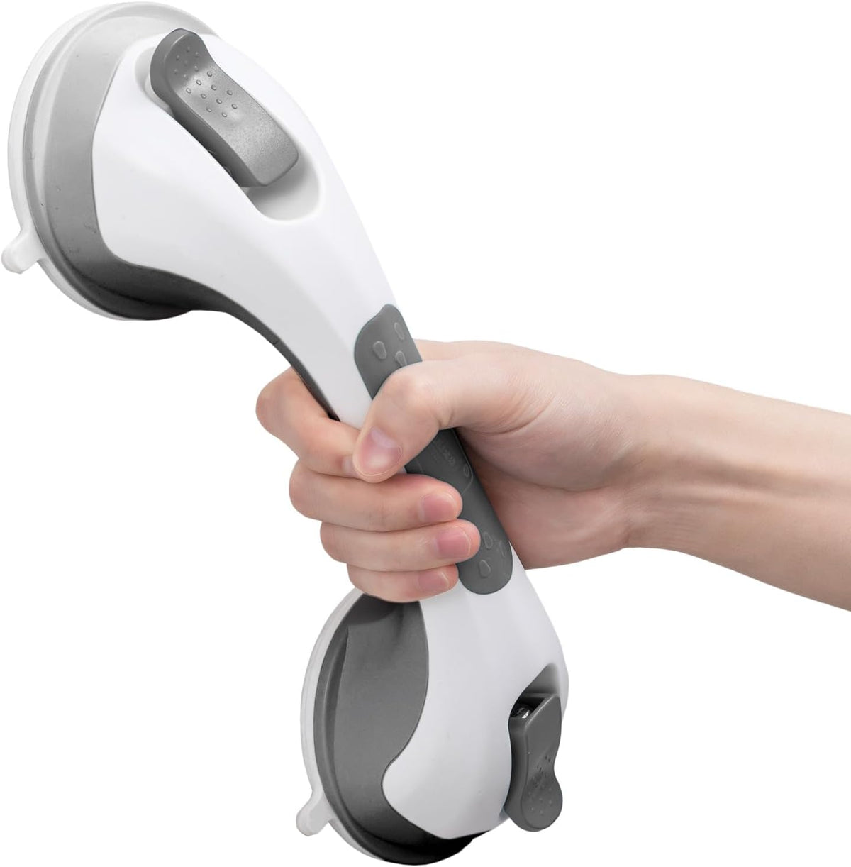 Grab Bars for Bathtubs and Showers 2 Pack Suction Grab Bar, Heavy Duty 12 Inch Shower Handle Removable Bath Handrails for Seniors and Elderly, Bathroom Safety Grip No Drilling Waterproof Grey