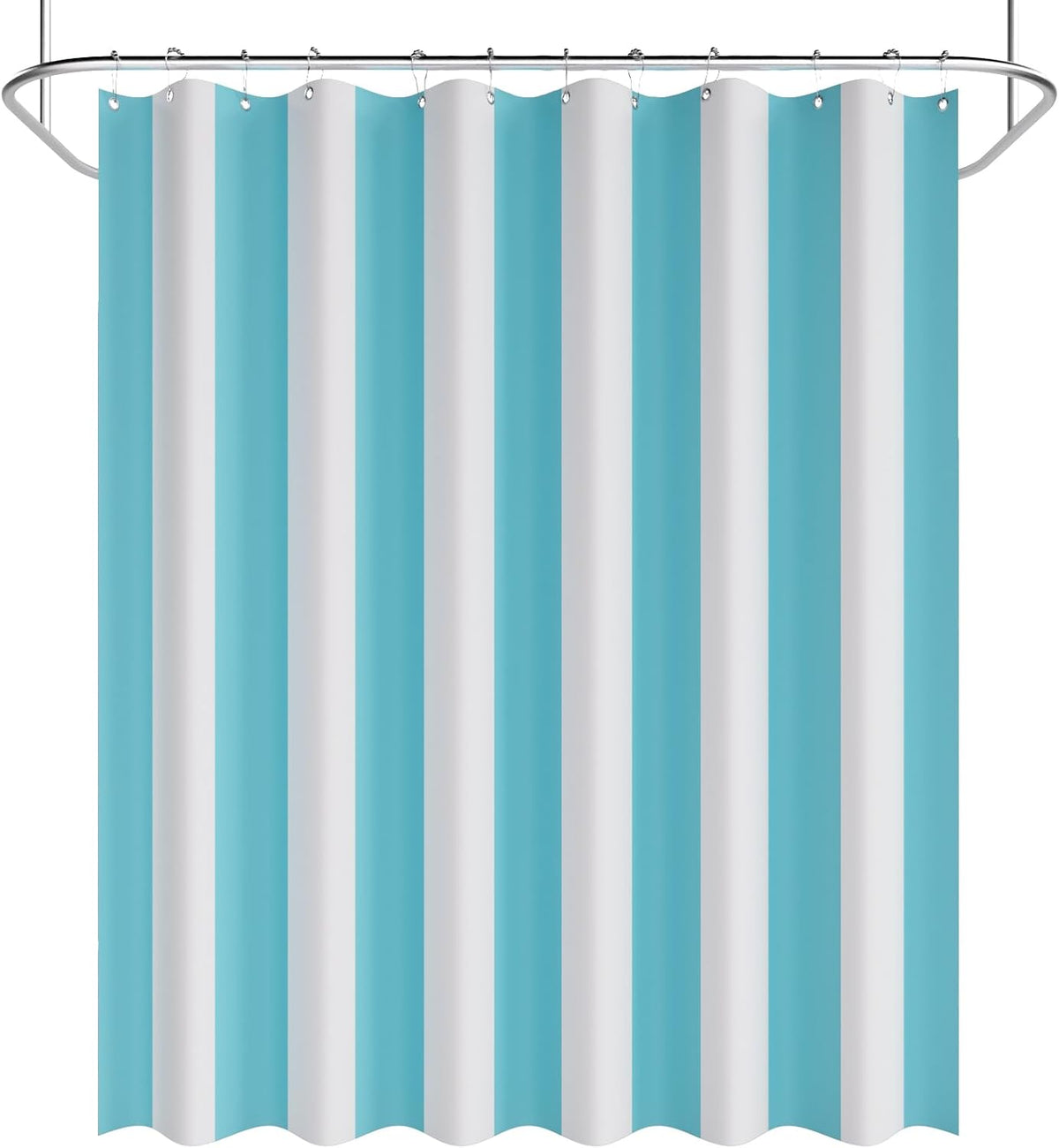 Shower Curtain, Washable Cloth Black Shower Curtain Sets with 12 Shower Curtain Hooks, Fabric Rustic Black and White Striped Curtain, Farmhouse Bathroom Curtains, 72x72 Inches