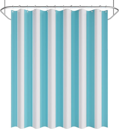 Shower Curtain, Washable Cloth Black Shower Curtain Sets with 12 Shower Curtain Hooks, Fabric Rustic Black and White Striped Curtain, Farmhouse Bathroom Curtains, 72x72 Inches