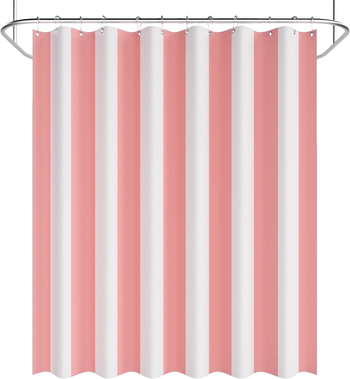 Shower Curtain, Washable Cloth Black Shower Curtain Sets with 12 Shower Curtain Hooks, Fabric Rustic Black and White Striped Curtain, Farmhouse Bathroom Curtains, 72x72 Inches