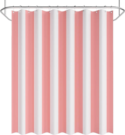 Shower Curtain, Washable Cloth Black Shower Curtain Sets with 12 Shower Curtain Hooks, Fabric Rustic Black and White Striped Curtain, Farmhouse Bathroom Curtains, 72x72 Inches