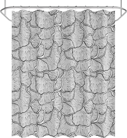 Shower Curtain, Washable Cloth Black Shower Curtain Sets with 12 Shower Curtain Hooks, Fabric Rustic Black and White Striped Curtain, Farmhouse Bathroom Curtains, 72x72 Inches