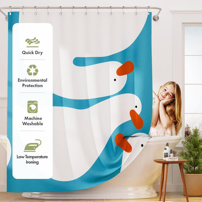Shower Curtain, Washable Cloth Black Shower Curtain Sets with 12 Shower Curtain Hooks, Fabric Rustic Black and White Striped Curtain, Farmhouse Bathroom Curtains, 72x72 Inches