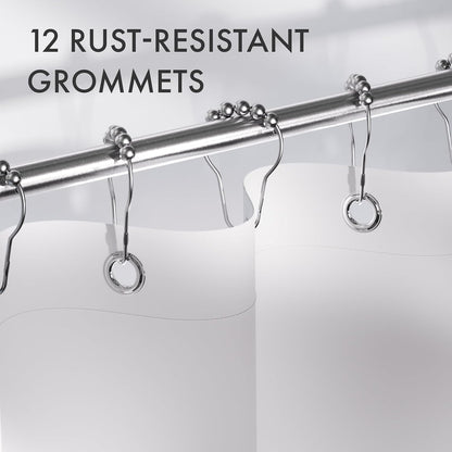 Shower Curtain, Washable Cloth Black Shower Curtain Sets with 12 Shower Curtain Hooks, Fabric Rustic Black and White Striped Curtain, Farmhouse Bathroom Curtains, 72x72 Inches