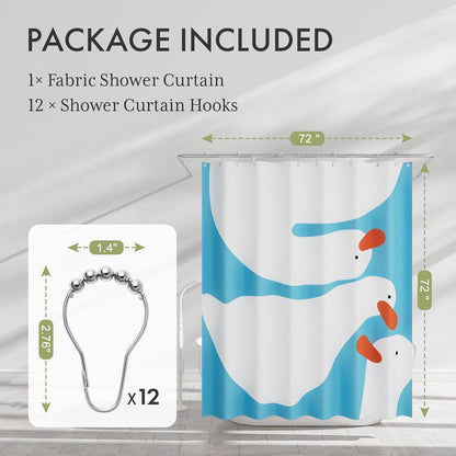 Shower Curtain, Washable Cloth Black Shower Curtain Sets with 12 Shower Curtain Hooks, Fabric Rustic Black and White Striped Curtain, Farmhouse Bathroom Curtains, 72x72 Inches