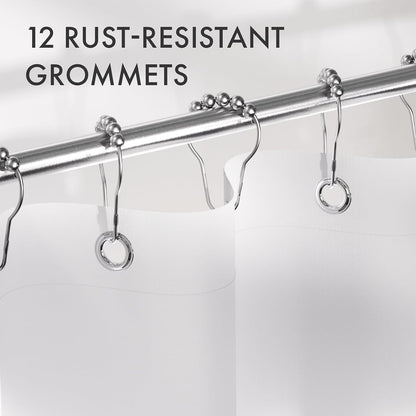 Shower Curtain, Washable Cloth Black Shower Curtain Sets with 12 Shower Curtain Hooks, Fabric Rustic Black and White Striped Curtain, Farmhouse Bathroom Curtains, 72x72 Inches