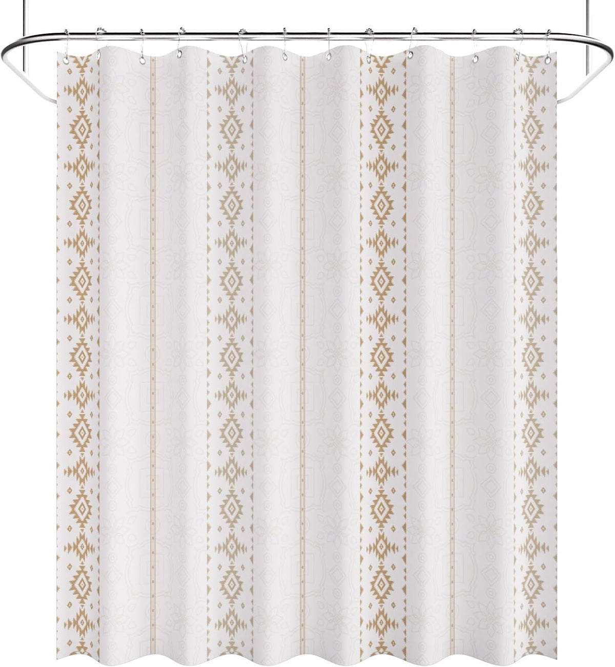 Shower Curtain, Washable Cloth Black Shower Curtain Sets with 12 Shower Curtain Hooks, Fabric Rustic Black and White Striped Curtain, Farmhouse Bathroom Curtains, 72x72 Inches