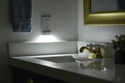 3 Pack - MotionLight [For Duplex Outlets] - Motion Detecting LED Night Lights Built-In to Wall Plate - Bright/Dim/Off Options - Auto On/Off Sensor - (Duplex, White)