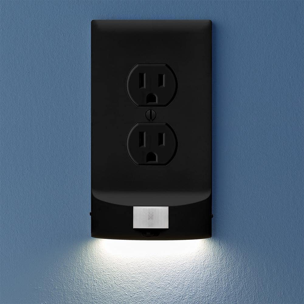 3 Pack - MotionLight [For Duplex Outlets] - Motion Detecting LED Night Lights Built-In to Wall Plate - Bright/Dim/Off Options - Auto On/Off Sensor - (Duplex, White)