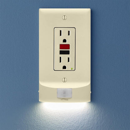 3 Pack - MotionLight [For Duplex Outlets] - Motion Detecting LED Night Lights Built-In to Wall Plate - Bright/Dim/Off Options - Auto On/Off Sensor - (Duplex, White)