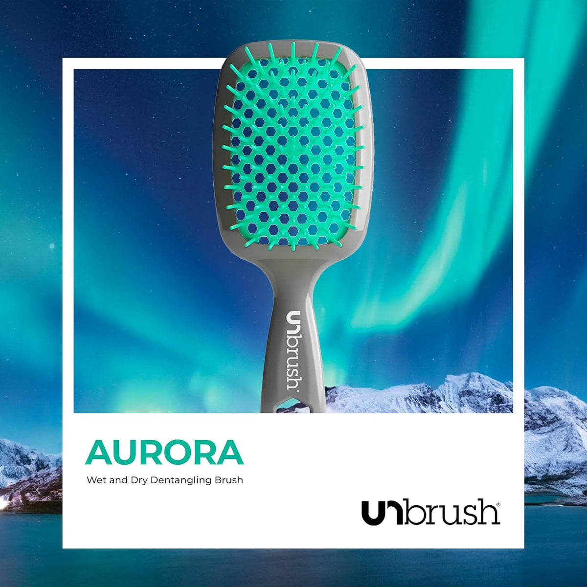 FHI Heat UNbrush Detangling Brush for Pain-Free Brushing on All Wet or Dry Hair Types — Durable DuoFlex Anti-Static Bristles, Lightweight Handle, Vented Hair Brush