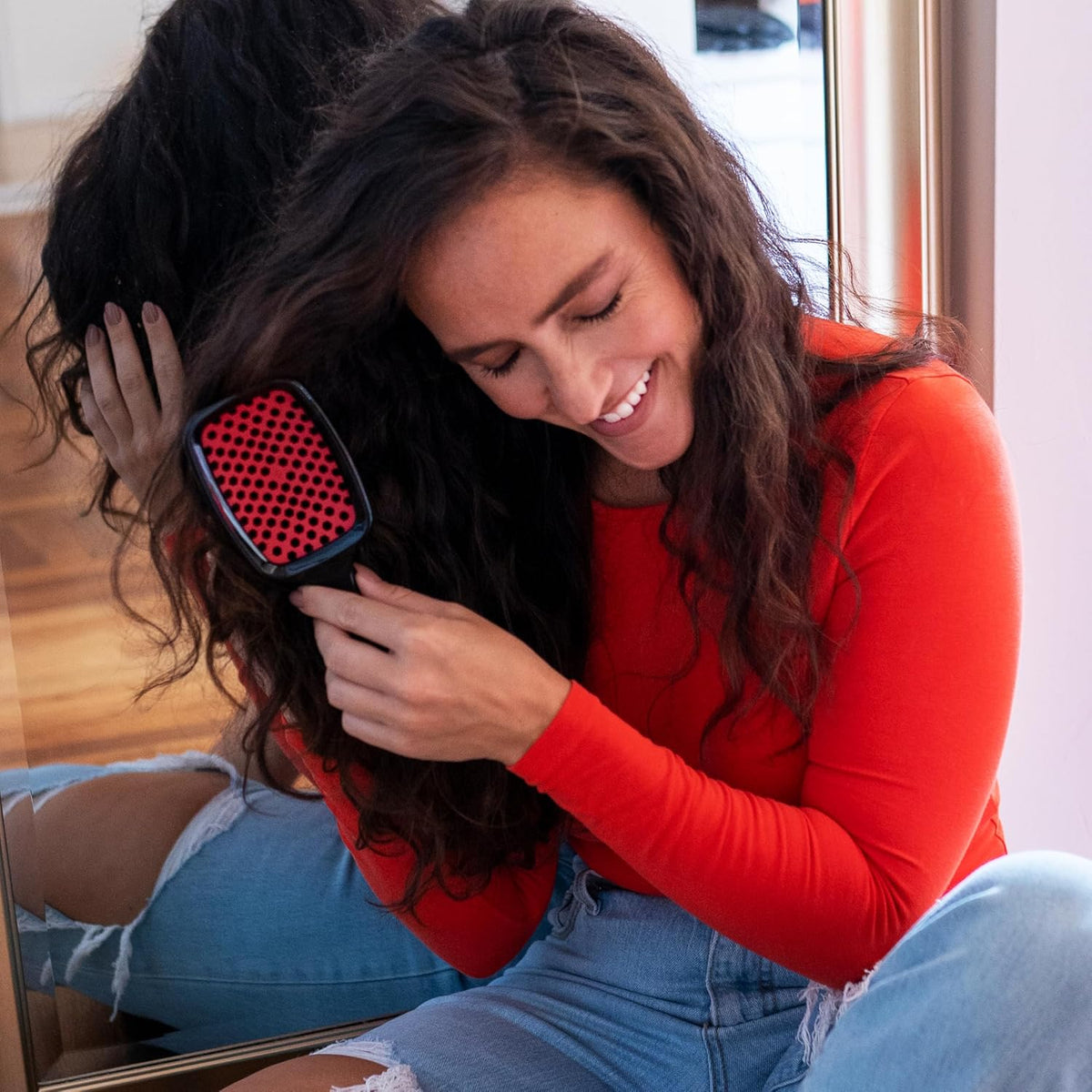FHI Heat UNbrush Detangling Brush for Pain-Free Brushing on All Wet or Dry Hair Types — Durable DuoFlex Anti-Static Bristles, Lightweight Handle, Vented Hair Brush