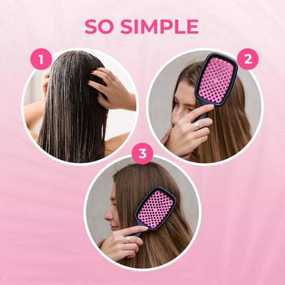FHI Heat UNbrush Detangling Brush for Pain-Free Brushing on All Wet or Dry Hair Types — Durable DuoFlex Anti-Static Bristles, Lightweight Handle, Vented Hair Brush