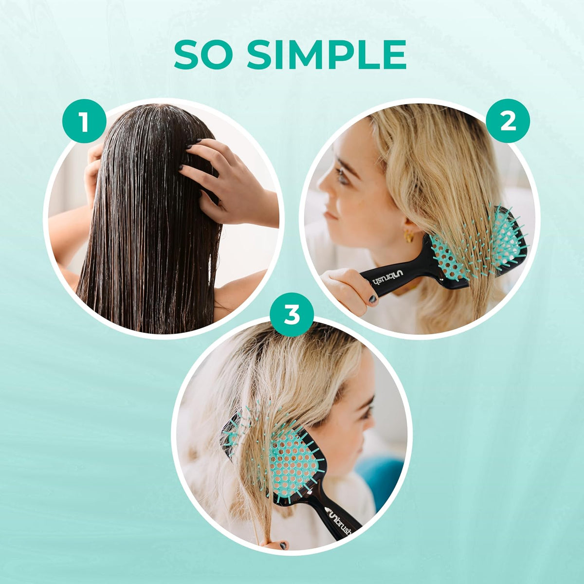FHI Heat UNbrush Detangling Brush for Pain-Free Brushing on All Wet or Dry Hair Types — Durable DuoFlex Anti-Static Bristles, Lightweight Handle, Vented Hair Brush
