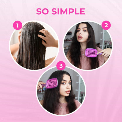 FHI Heat UNbrush Detangling Brush for Pain-Free Brushing on All Wet or Dry Hair Types — Durable DuoFlex Anti-Static Bristles, Lightweight Handle, Vented Hair Brush