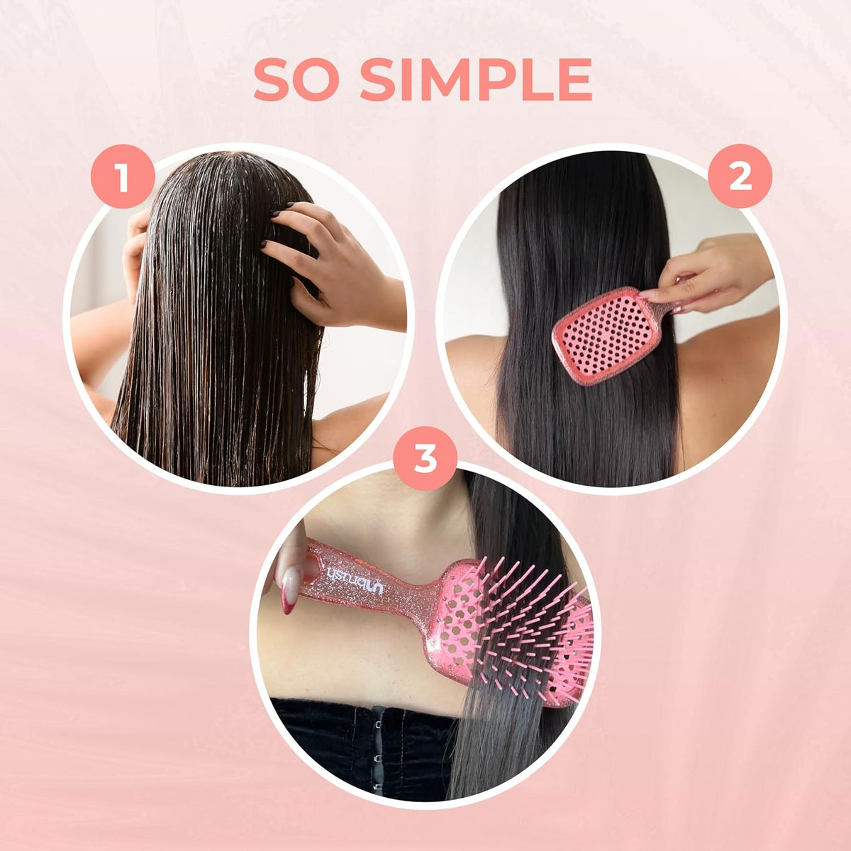 FHI Heat UNbrush Detangling Brush for Pain-Free Brushing on All Wet or Dry Hair Types — Durable DuoFlex Anti-Static Bristles, Lightweight Handle, Vented Hair Brush