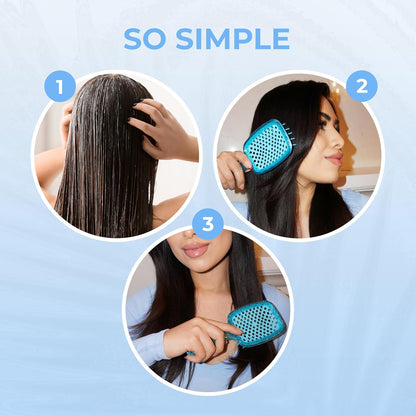 FHI Heat UNbrush Detangling Brush for Pain-Free Brushing on All Wet or Dry Hair Types — Durable DuoFlex Anti-Static Bristles, Lightweight Handle, Vented Hair Brush