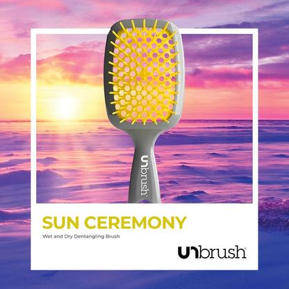 FHI Heat UNbrush Detangling Brush for Pain-Free Brushing on All Wet or Dry Hair Types — Durable DuoFlex Anti-Static Bristles, Lightweight Handle, Vented Hair Brush