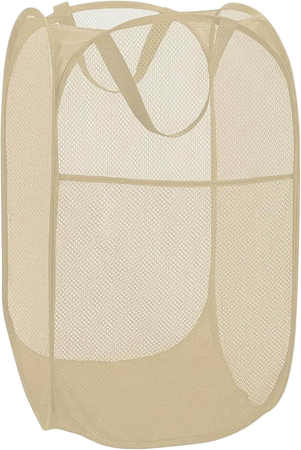 Deluxe Strong Mesh Pop up Laundry Hamper Basket with Side Pocket for Laundry Room, Bathroom, Kids Room, College Dorm or Travel Blush