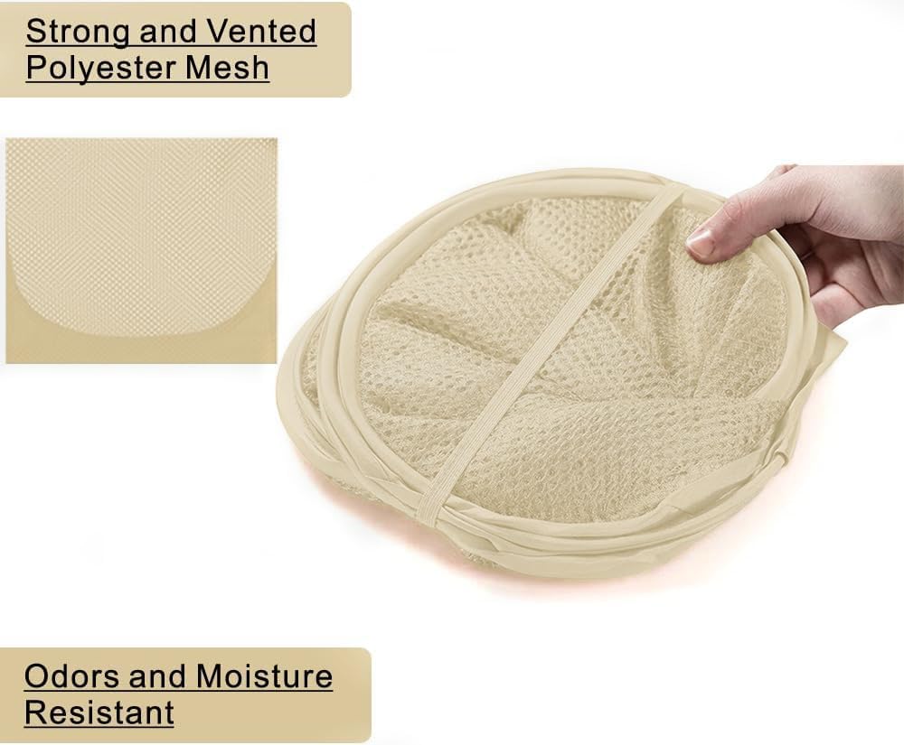 Deluxe Strong Mesh Pop up Laundry Hamper Basket with Side Pocket for Laundry Room, Bathroom, Kids Room, College Dorm or Travel Blush