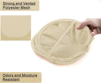 Deluxe Strong Mesh Pop up Laundry Hamper Basket with Side Pocket for Laundry Room, Bathroom, Kids Room, College Dorm or Travel Blush