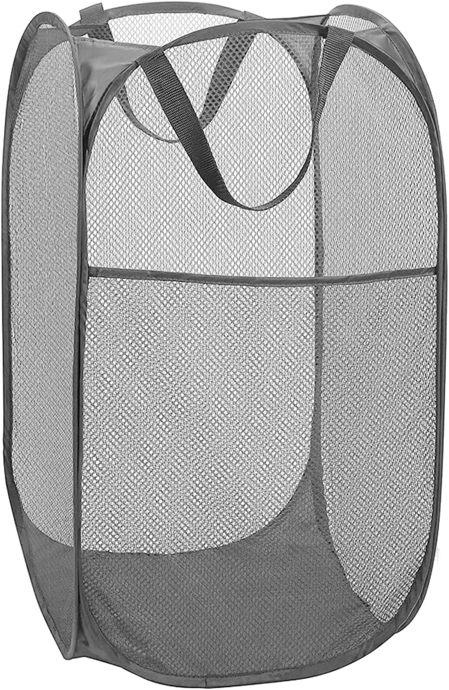 Deluxe Strong Mesh Pop up Laundry Hamper Basket with Side Pocket for Laundry Room, Bathroom, Kids Room, College Dorm or Travel Blush