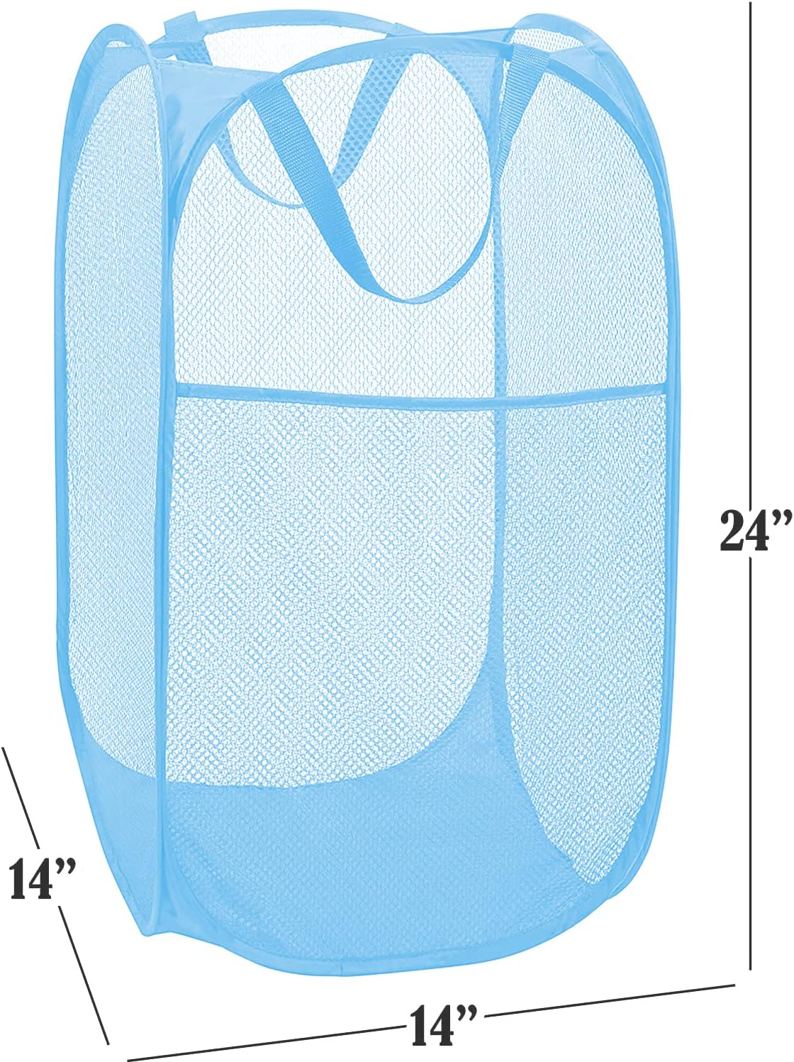 Deluxe Strong Mesh Pop up Laundry Hamper Basket with Side Pocket for Laundry Room, Bathroom, Kids Room, College Dorm or Travel Blush