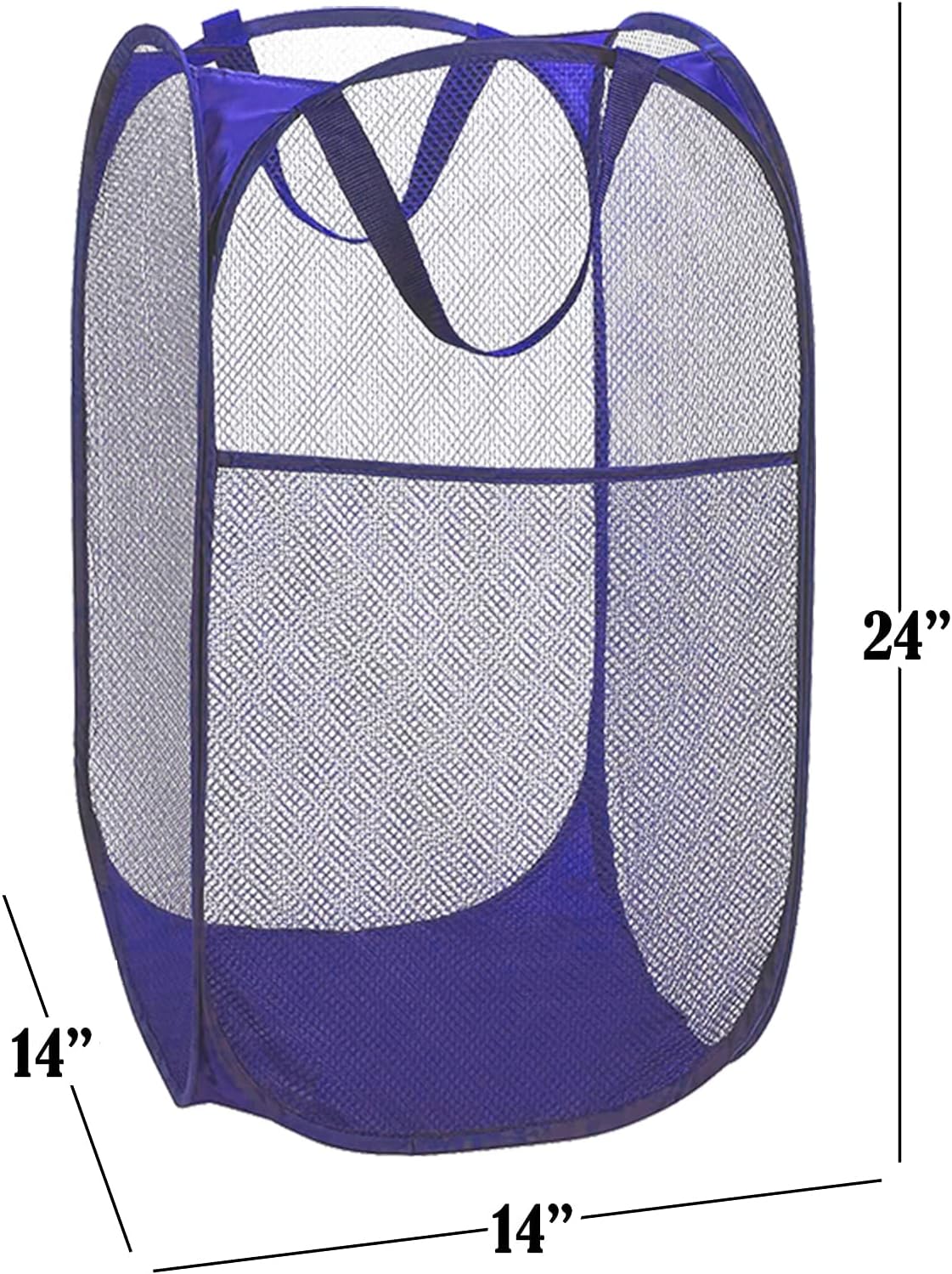 Deluxe Strong Mesh Pop up Laundry Hamper Basket with Side Pocket for Laundry Room, Bathroom, Kids Room, College Dorm or Travel Blush
