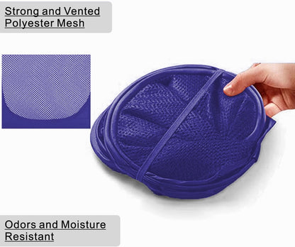 Deluxe Strong Mesh Pop up Laundry Hamper Basket with Side Pocket for Laundry Room, Bathroom, Kids Room, College Dorm or Travel Blush