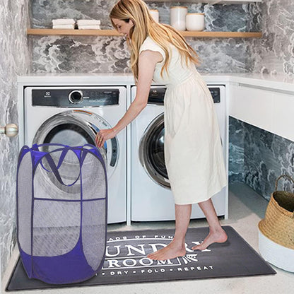 Deluxe Strong Mesh Pop up Laundry Hamper Basket with Side Pocket for Laundry Room, Bathroom, Kids Room, College Dorm or Travel Blush