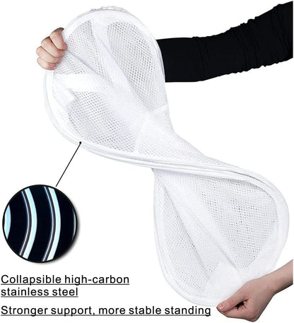 Deluxe Strong Mesh Pop up Laundry Hamper Basket with Side Pocket for Laundry Room, Bathroom, Kids Room, College Dorm or Travel Blush