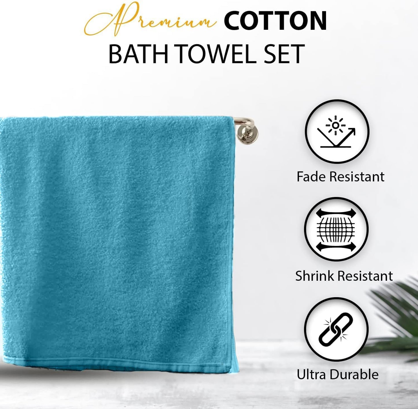100% Cotton Bath Towels, 24x48 Pack of 6 Towels, Quick Dry, Highly Absorbent, Soft Feel Towel, Gym, Spa, Bathroom, Shower, Pool, Luxury Soft Towels (Grey, 24x48-6 Pack)