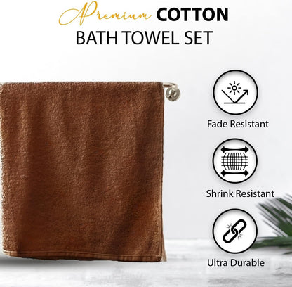 100% Cotton Bath Towels, 24x48 Pack of 6 Towels, Quick Dry, Highly Absorbent, Soft Feel Towel, Gym, Spa, Bathroom, Shower, Pool, Luxury Soft Towels (Grey, 24x48-6 Pack)