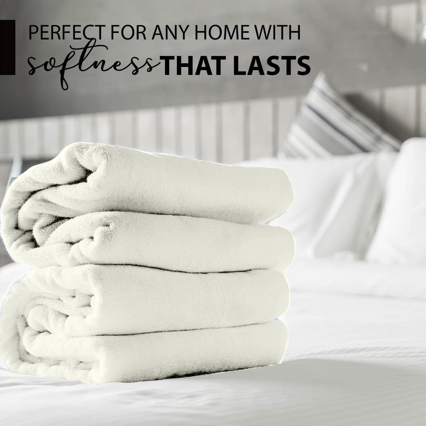 100% Cotton Bath Towels, 24x48 Pack of 6 Towels, Quick Dry, Highly Absorbent, Soft Feel Towel, Gym, Spa, Bathroom, Shower, Pool, Luxury Soft Towels (Grey, 24x48-6 Pack)