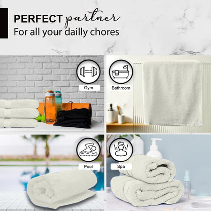 100% Cotton Bath Towels, 24x48 Pack of 6 Towels, Quick Dry, Highly Absorbent, Soft Feel Towel, Gym, Spa, Bathroom, Shower, Pool, Luxury Soft Towels (Grey, 24x48-6 Pack)