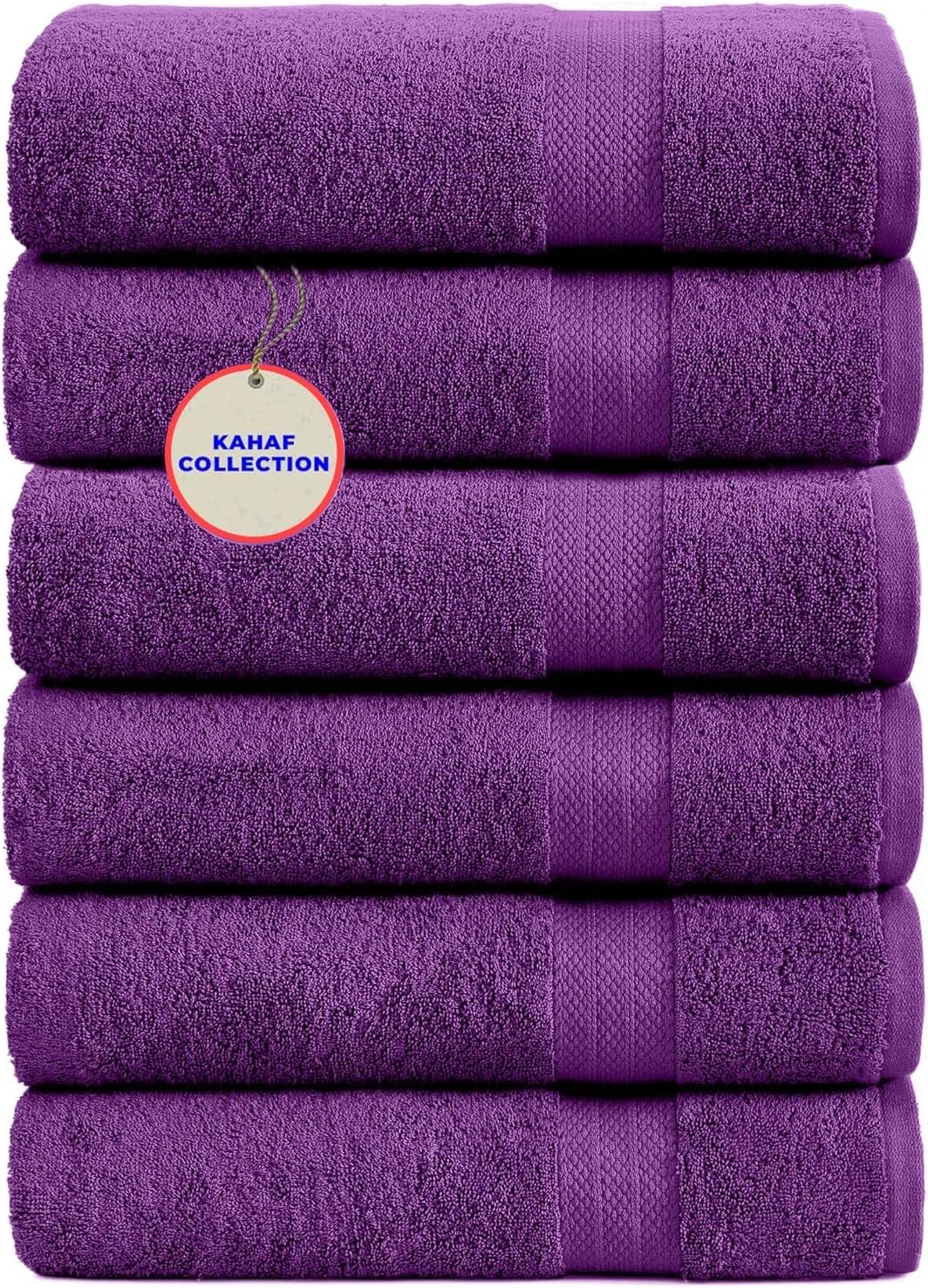 100% Cotton Bath Towels, 24x48 Pack of 6 Towels, Quick Dry, Highly Absorbent, Soft Feel Towel, Gym, Spa, Bathroom, Shower, Pool, Luxury Soft Towels (Grey, 24x48-6 Pack)