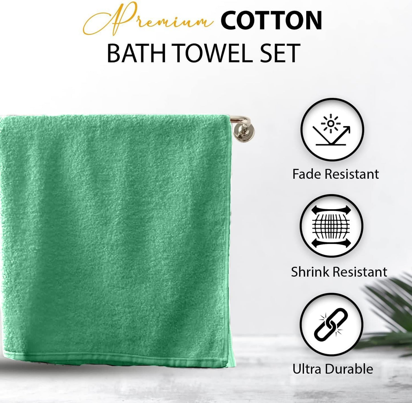 100% Cotton Bath Towels, 24x48 Pack of 6 Towels, Quick Dry, Highly Absorbent, Soft Feel Towel, Gym, Spa, Bathroom, Shower, Pool, Luxury Soft Towels (Grey, 24x48-6 Pack)