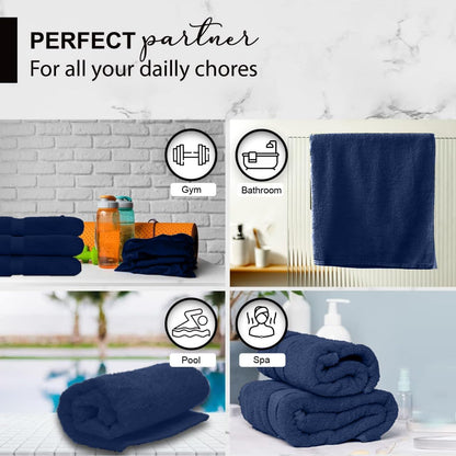 100% Cotton Bath Towels, 24x48 Pack of 6 Towels, Quick Dry, Highly Absorbent, Soft Feel Towel, Gym, Spa, Bathroom, Shower, Pool, Luxury Soft Towels (Grey, 24x48-6 Pack)