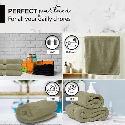 100% Cotton Bath Towels, 24x48 Pack of 6 Towels, Quick Dry, Highly Absorbent, Soft Feel Towel, Gym, Spa, Bathroom, Shower, Pool, Luxury Soft Towels (Grey, 24x48-6 Pack)