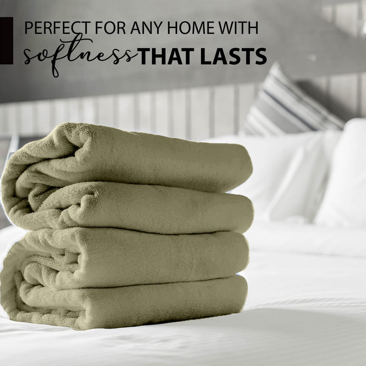 100% Cotton Bath Towels, 24x48 Pack of 6 Towels, Quick Dry, Highly Absorbent, Soft Feel Towel, Gym, Spa, Bathroom, Shower, Pool, Luxury Soft Towels (Grey, 24x48-6 Pack)