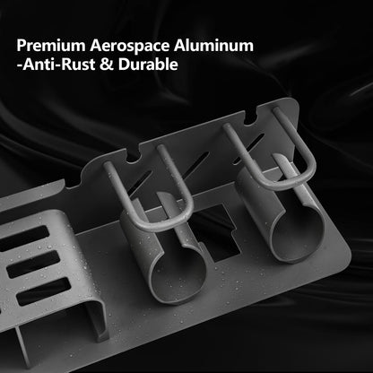 Electric Toothbrush Holder Wall Mounted - Aluminum, 3-Slot, Gray