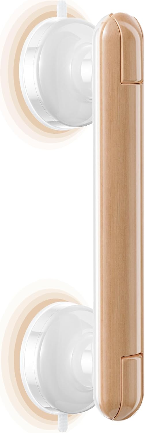 Grab Bars for Bathtubs and Showers Handles for the Elderly and People in Need,2026 New Powerful Suction Cup,No Drilling Required(Yellow-1 Pack)