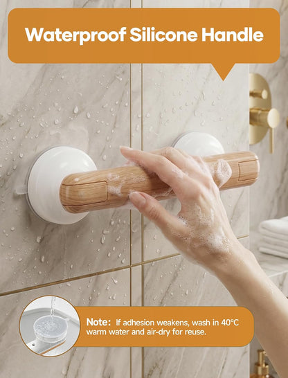 Grab Bars for Bathtubs and Showers Handles for the Elderly and People in Need,2026 New Powerful Suction Cup,No Drilling Required(Yellow-1 Pack)